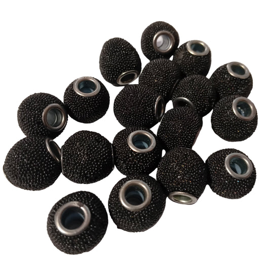 CLEARANCE! 18pc Black Glittery Kashmiri Beads