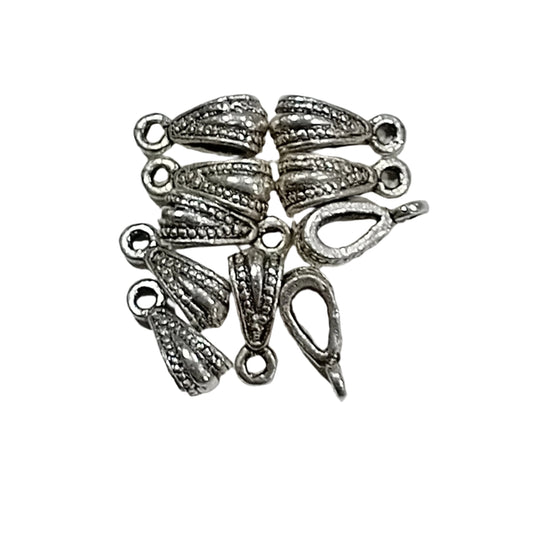 10pc Silver Pendant Slider Bail