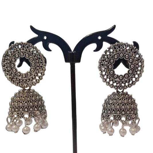 Silver Statement Boho Indian Earrings