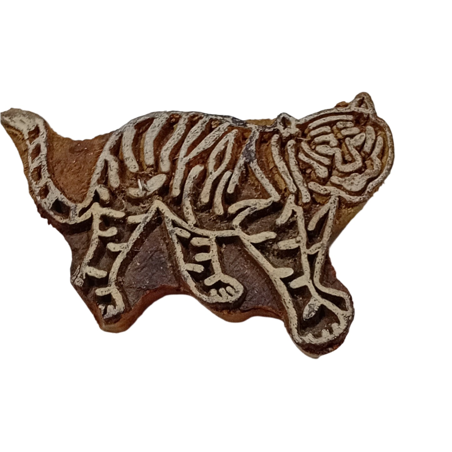 Tiger Indian Block Stamp