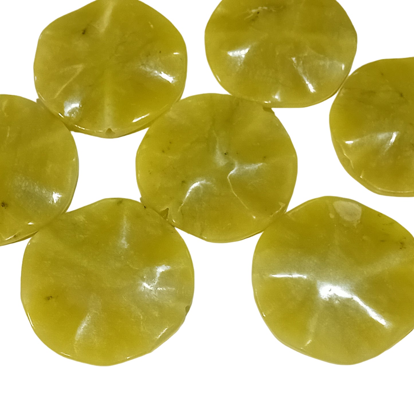 1pc 50mm Round Yellow Serpentine Gemstone Bead