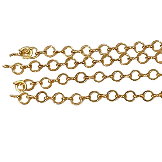 1m 7mm Gold Round Link Chain