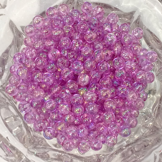 50g 6mm Purple Two AB Acrylic Beads