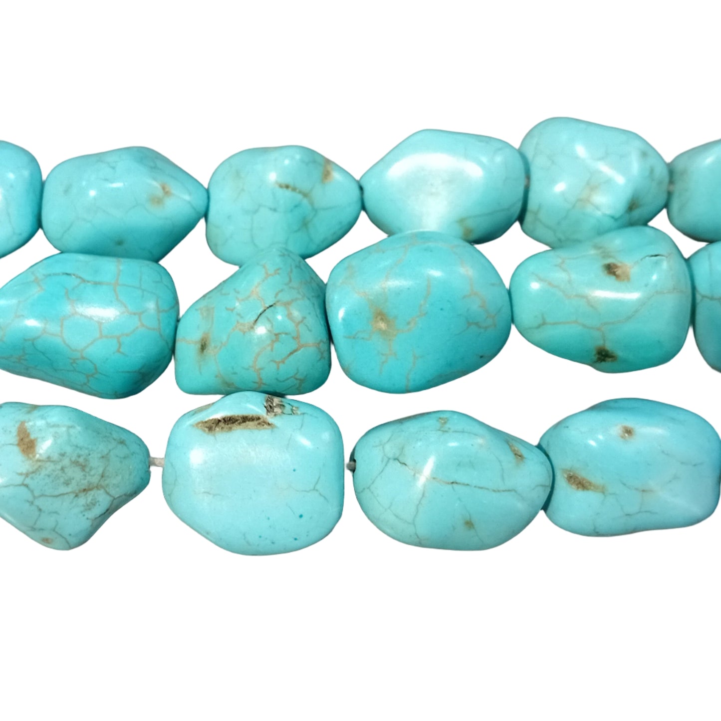 Extra Large Blue Howlite Nugget Beads