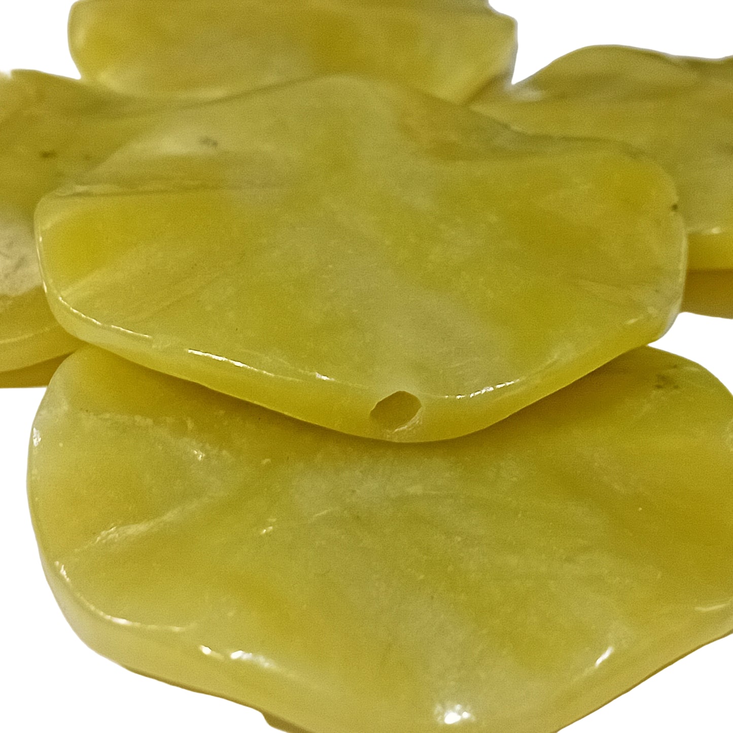 1pc 50mm Round Yellow Serpentine Gemstone Bead