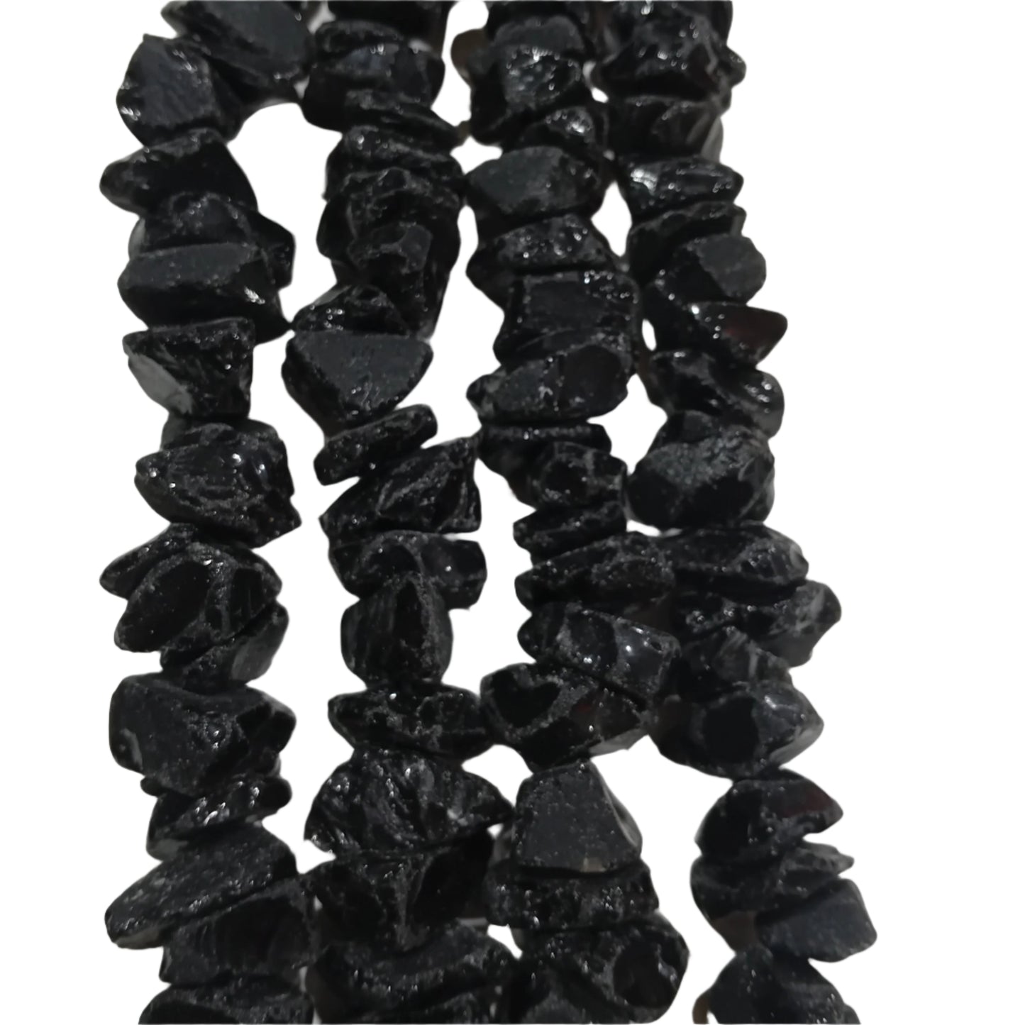 Large Rough Black Tourmaline Chip Beads