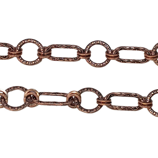 1m Chunky Copper Fancy Chain