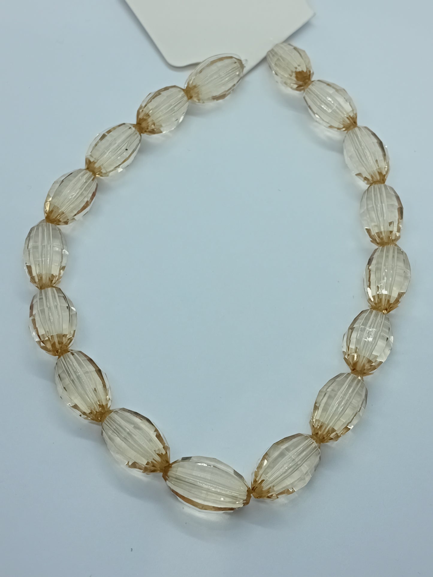 20mm Oval Light Brown Faceted Acrylic Beads