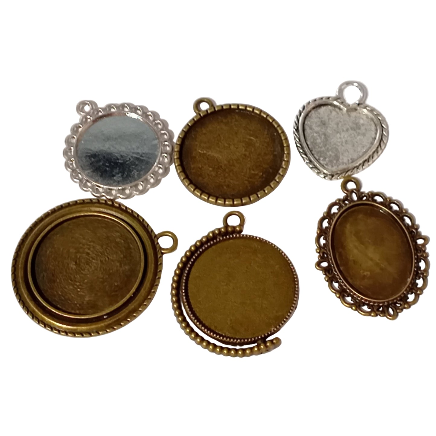 6pc Mixed Bezels & Glass Cabochon Pack.