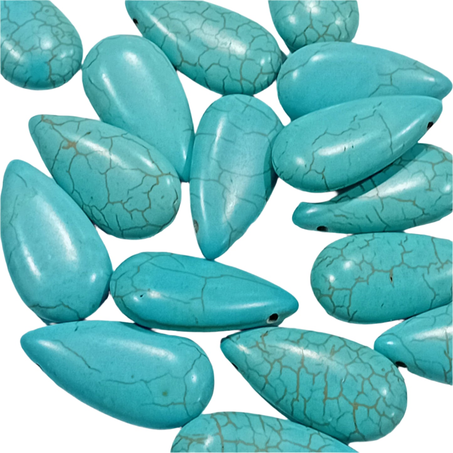 Blue Howlite Tear Drop Beads