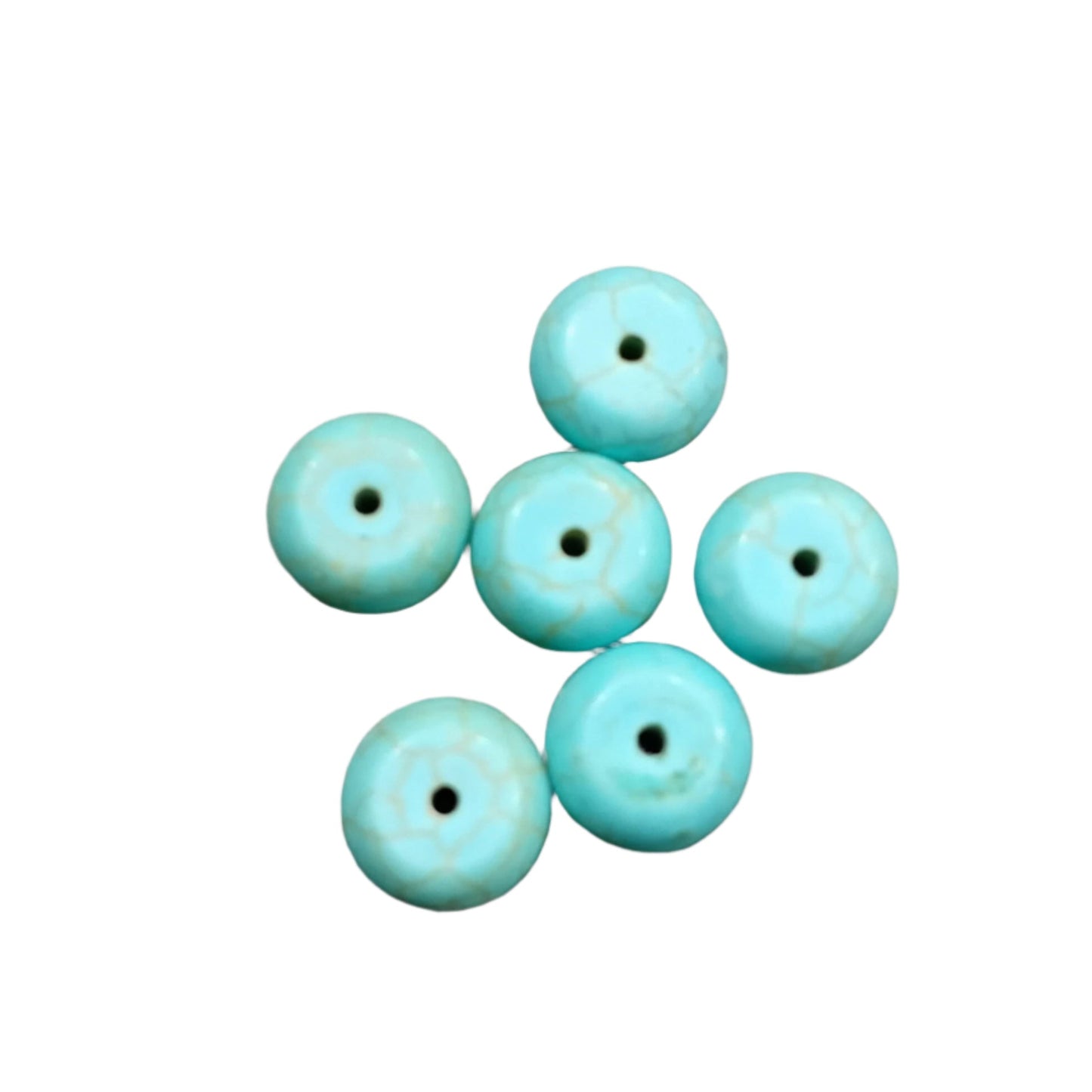 Blue Howlite Donut Beads