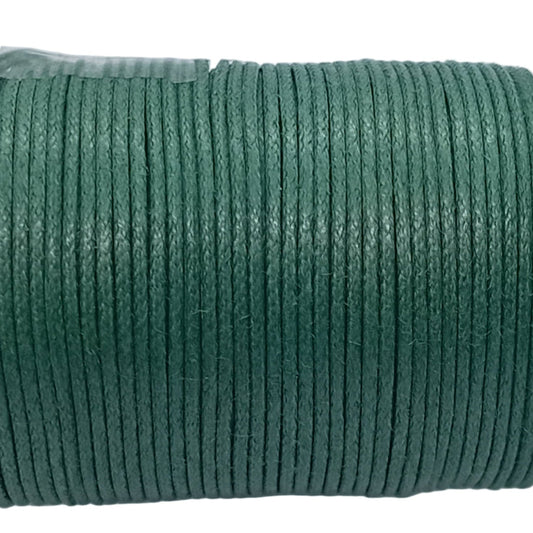 25M 0.5mm Dark Green Waxed Cotton Cord