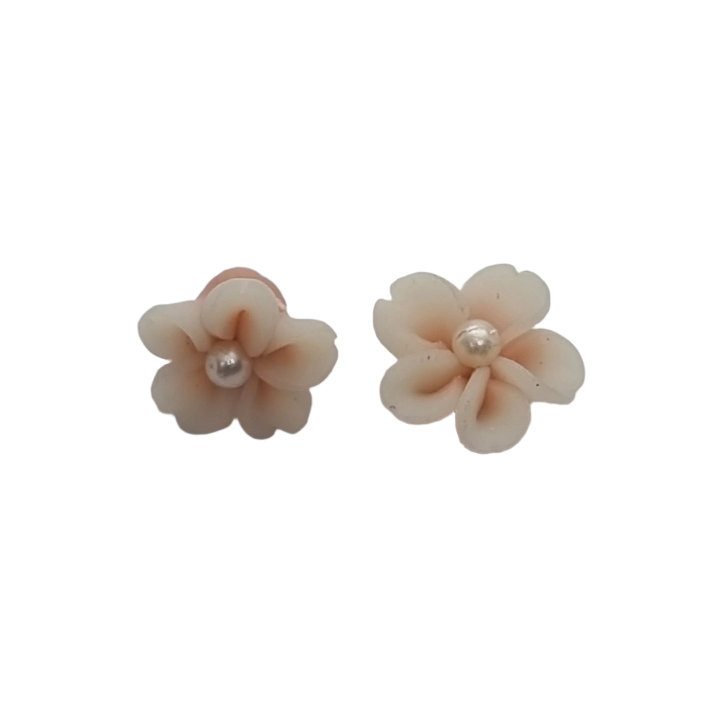 10pc Handmade Polymer Clay Pearl Flower Beads