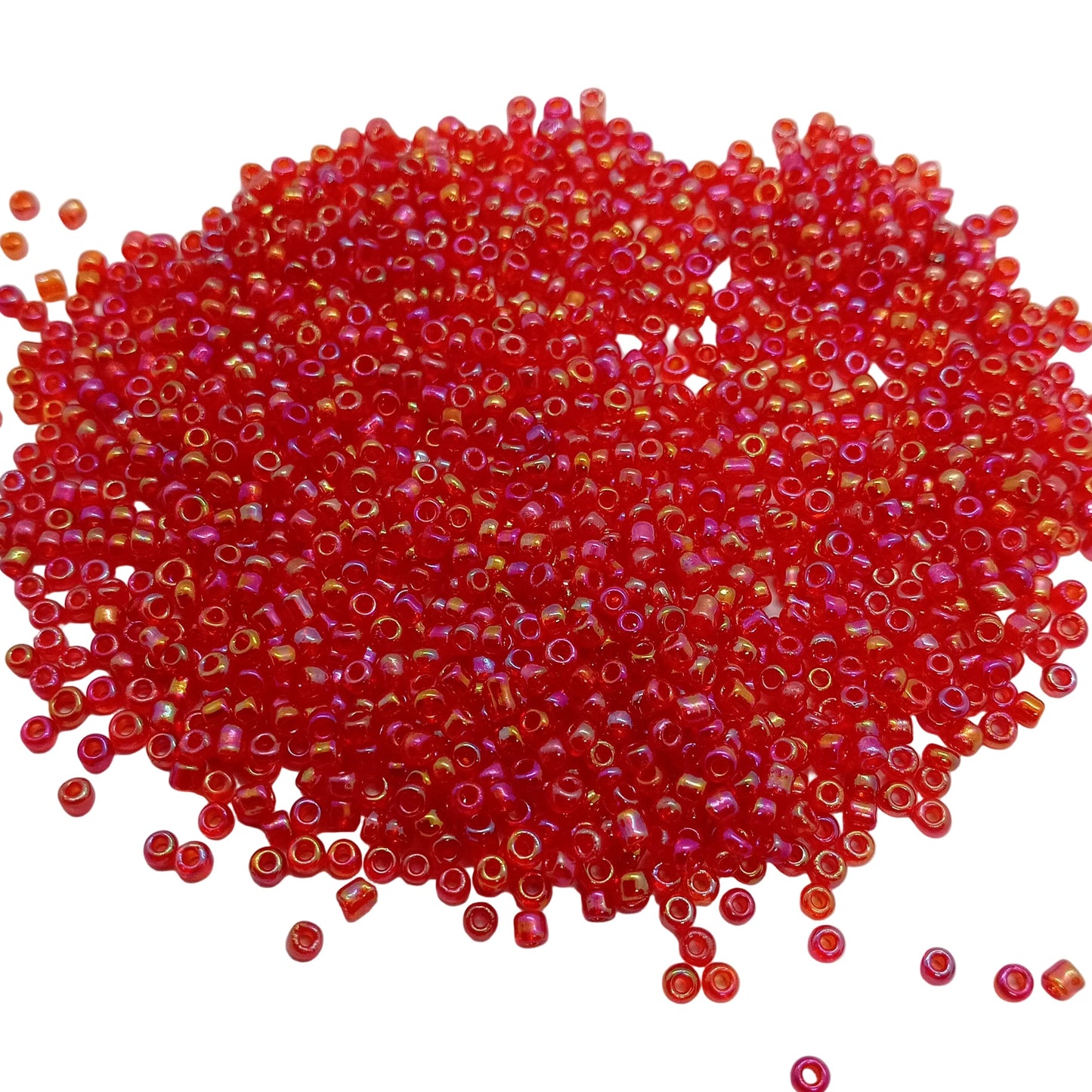 15g 11/0 2mm Red AB Seed Beads