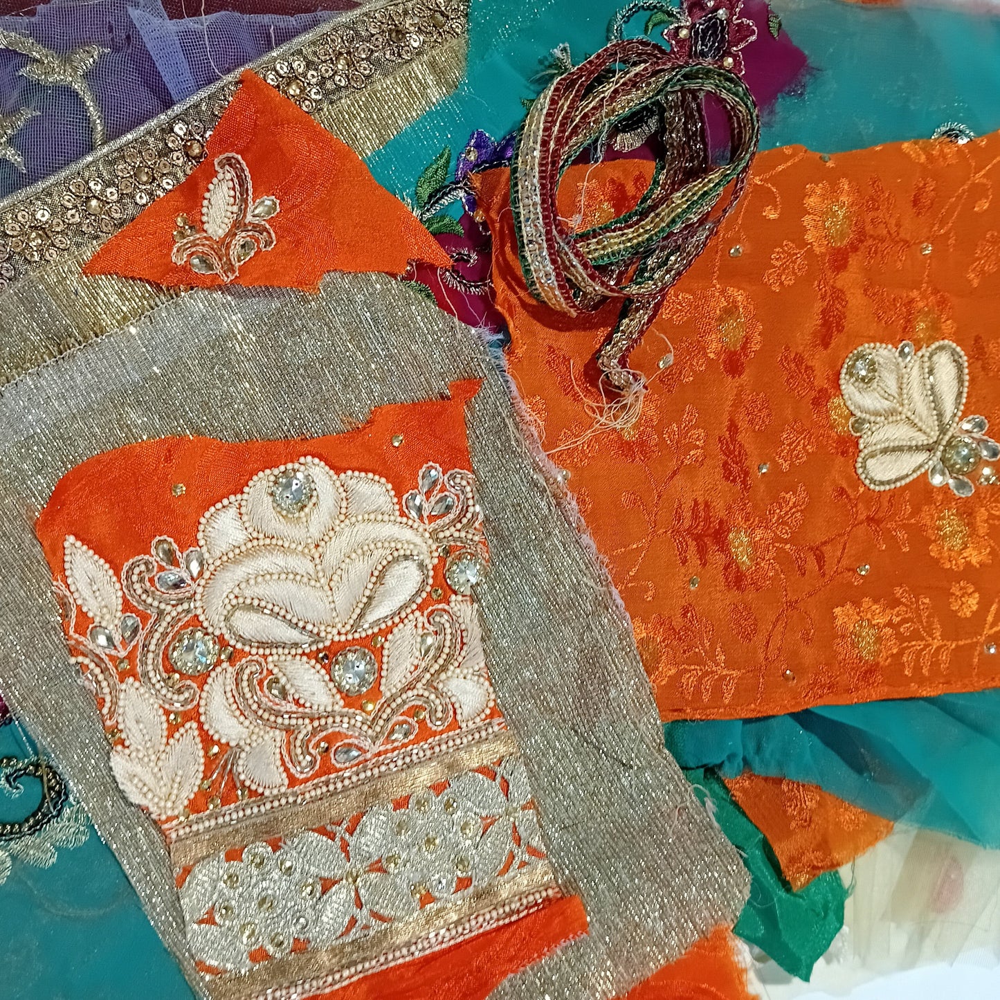 Sari Trims and Fabric Scraps Pack