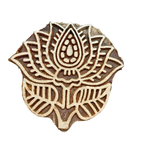 Lotus Flower Indian Block Stamp