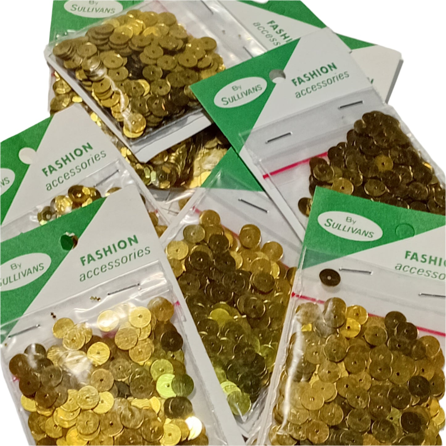10 packs of Gold Sequins