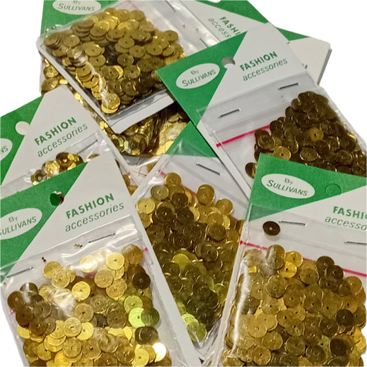 10 packs of Gold Sequins