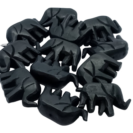 CLEARANCE! 95pc Black Wooden Elephant Beads