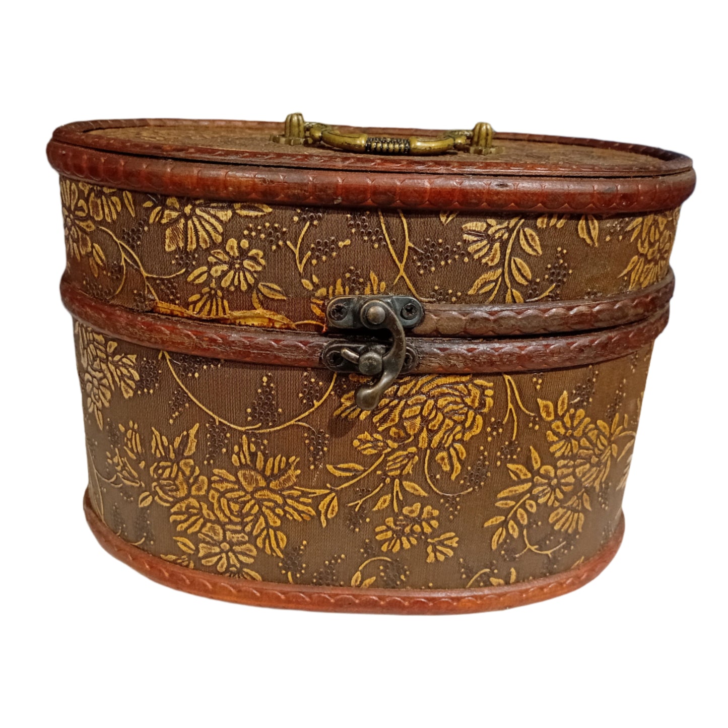 **FAULTY** Oval Floral Wooden Box