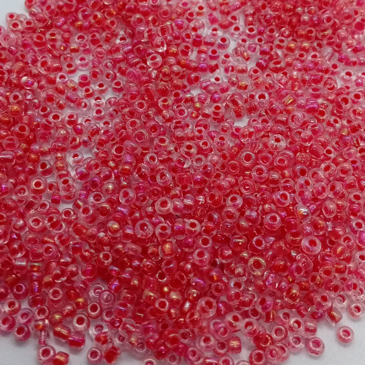 15g 11/0 2mm Pink Lined Seed Beads