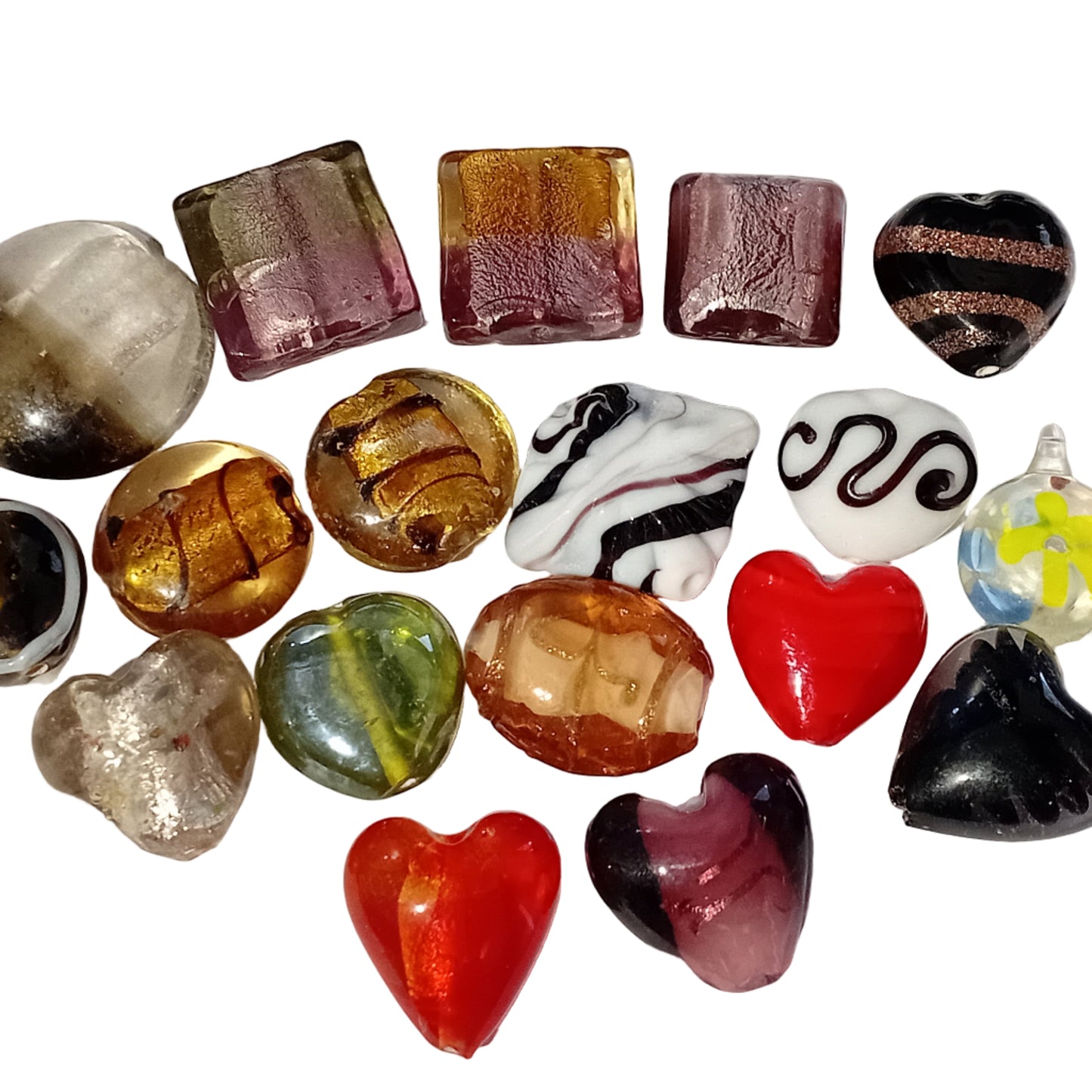 SALE! 18pc Mixed Color & Shape Lampwork Beads