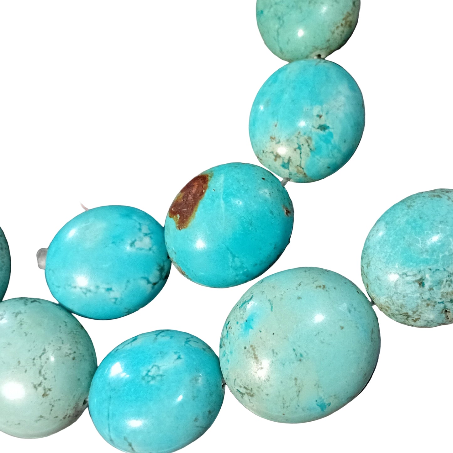 ONLY 1 IN STOCK! Large Howlite Oval Bead Strand