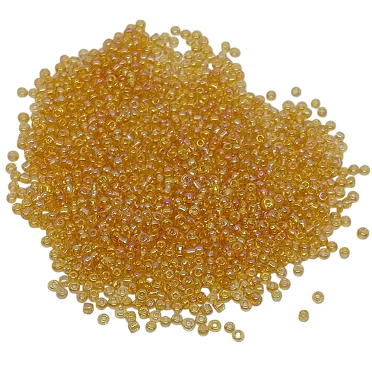 15g 11/0 2mm Amber AB Seed Beads