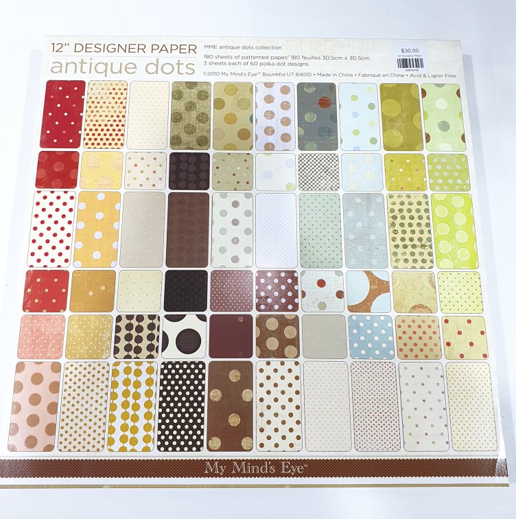 12" Designer Paper Pad - Antique Dots - 180 Sheets