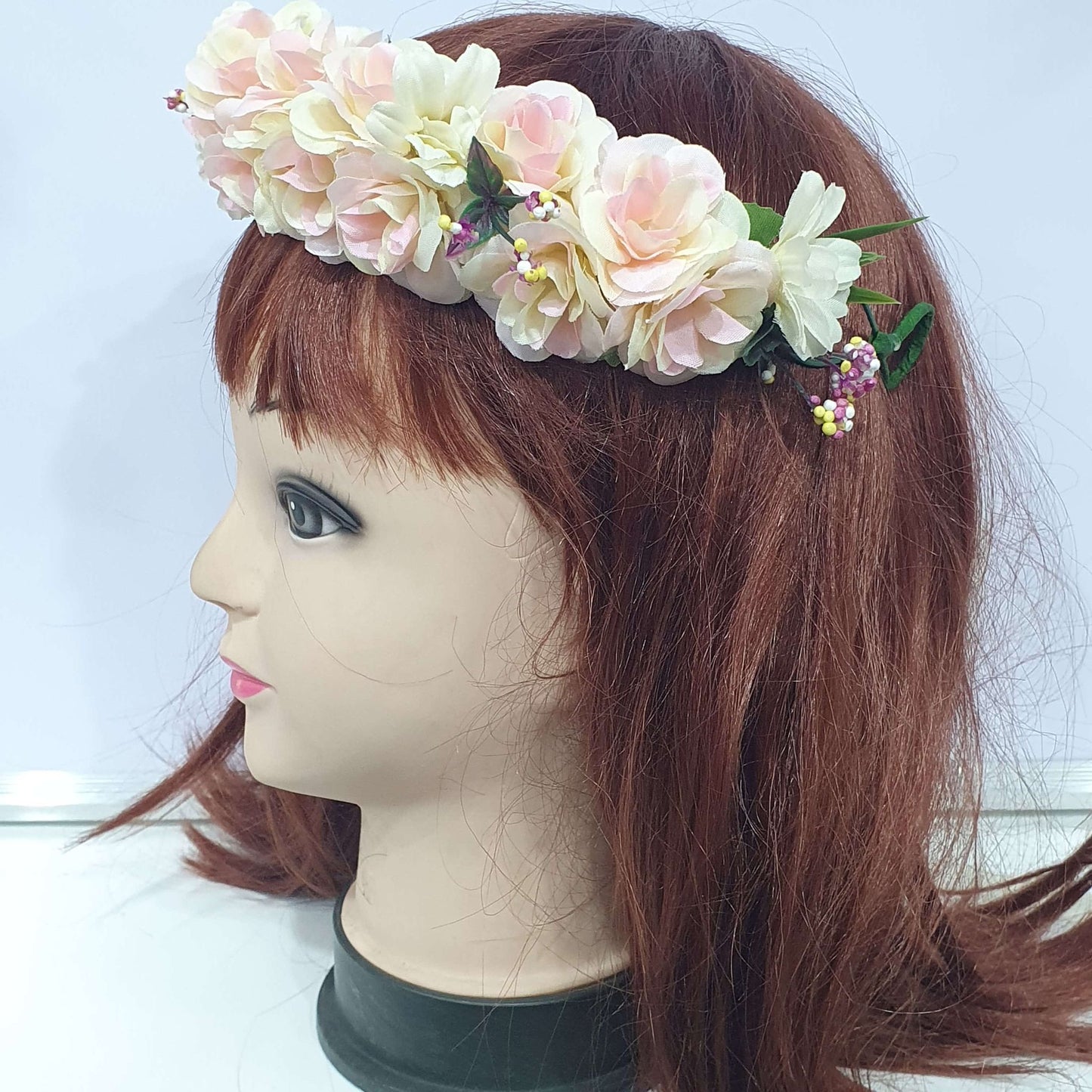 Sweet Pink Floral Hair Crown