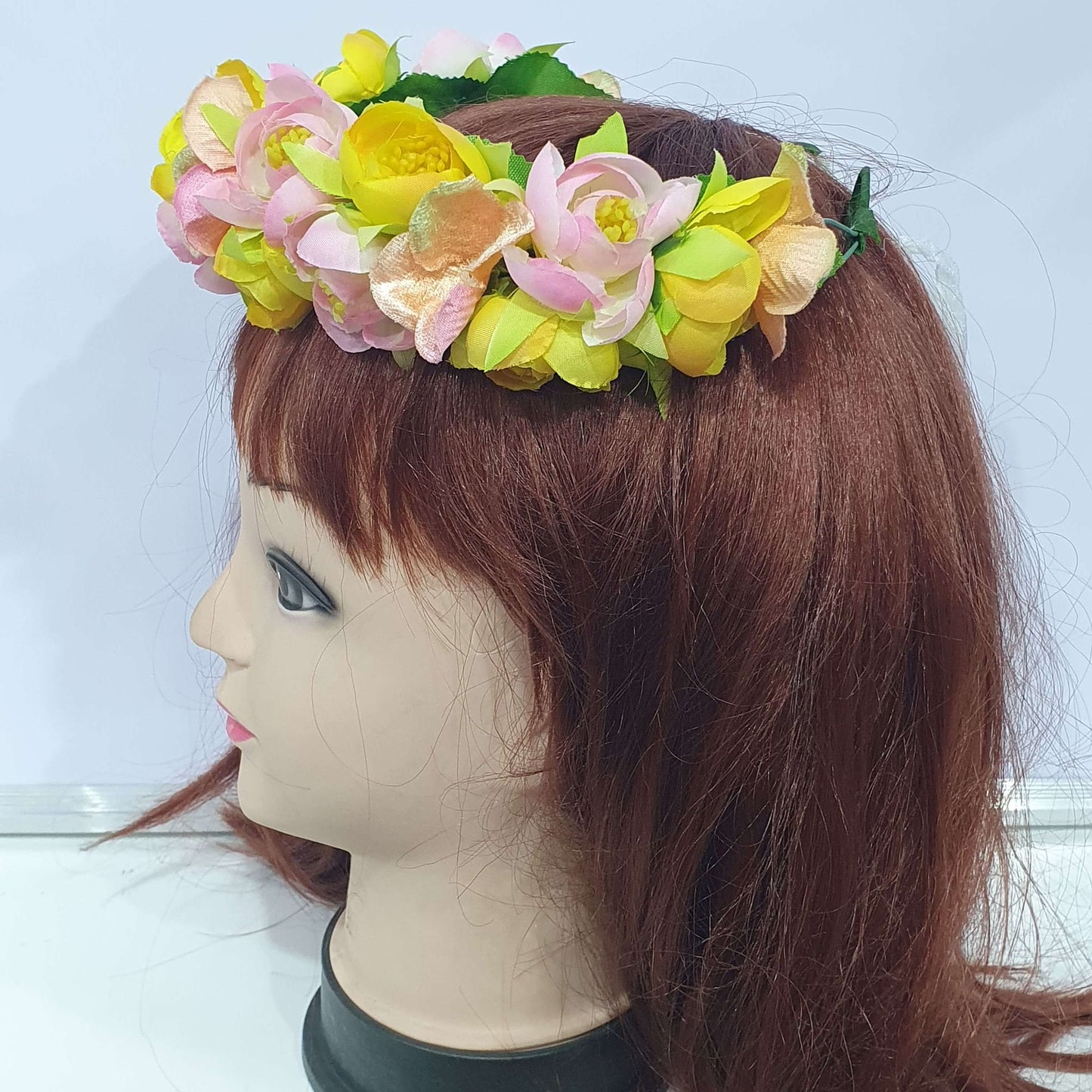 Yellow and Pink Floral Hair Crown