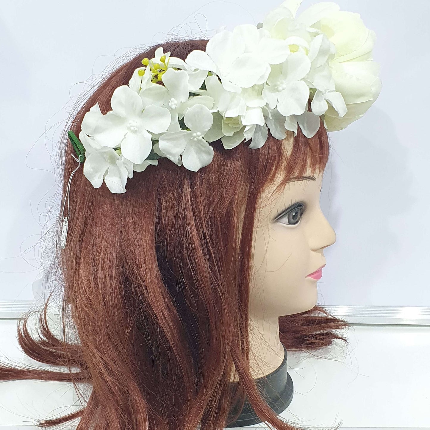 Huge White Statement Floral Hair Crown
