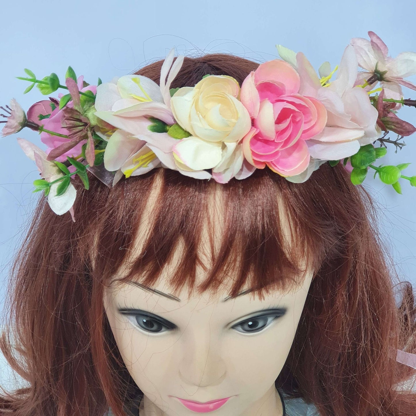 Pink Floral Hair Crown