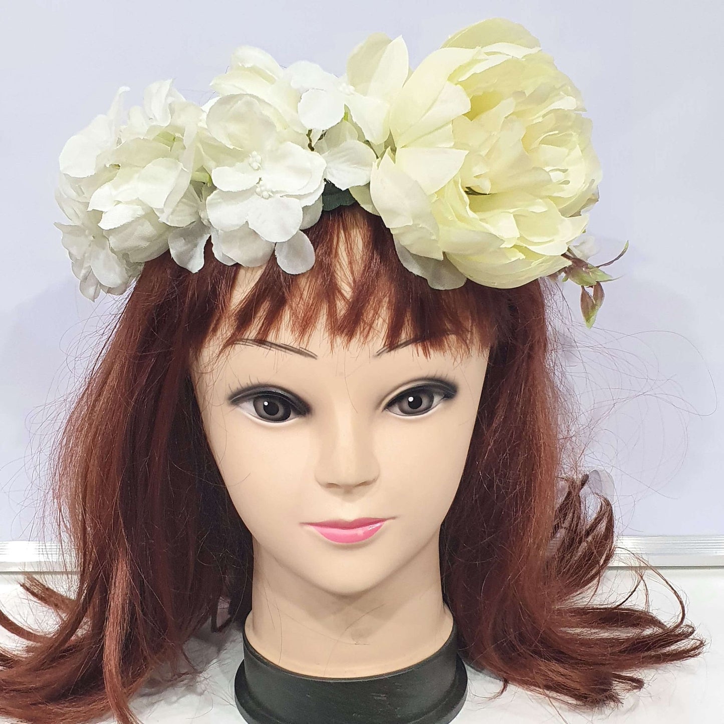 Huge White Statement Floral Hair Crown