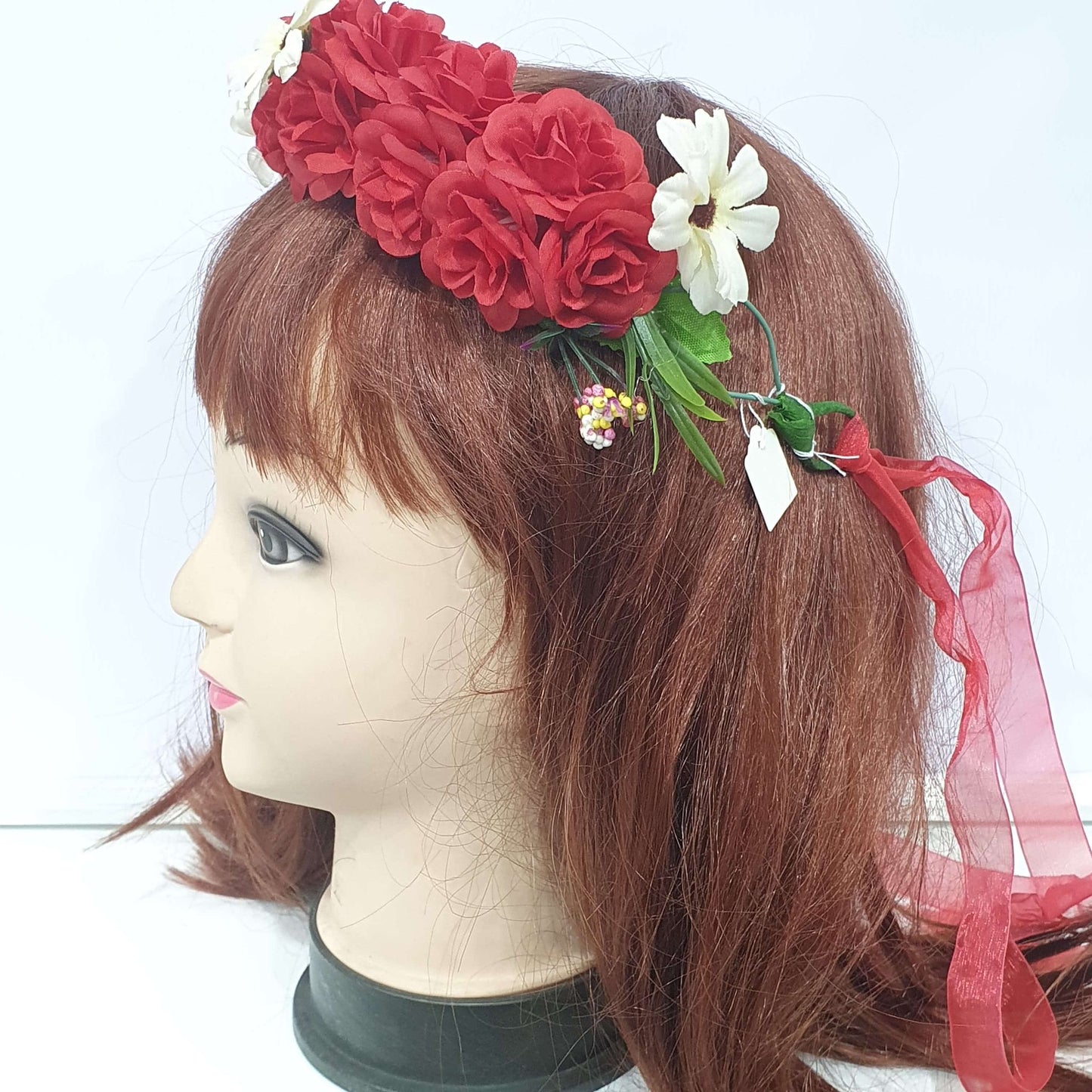 Red Floral Hair Crown