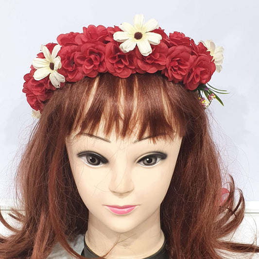 Red Floral Hair Crown