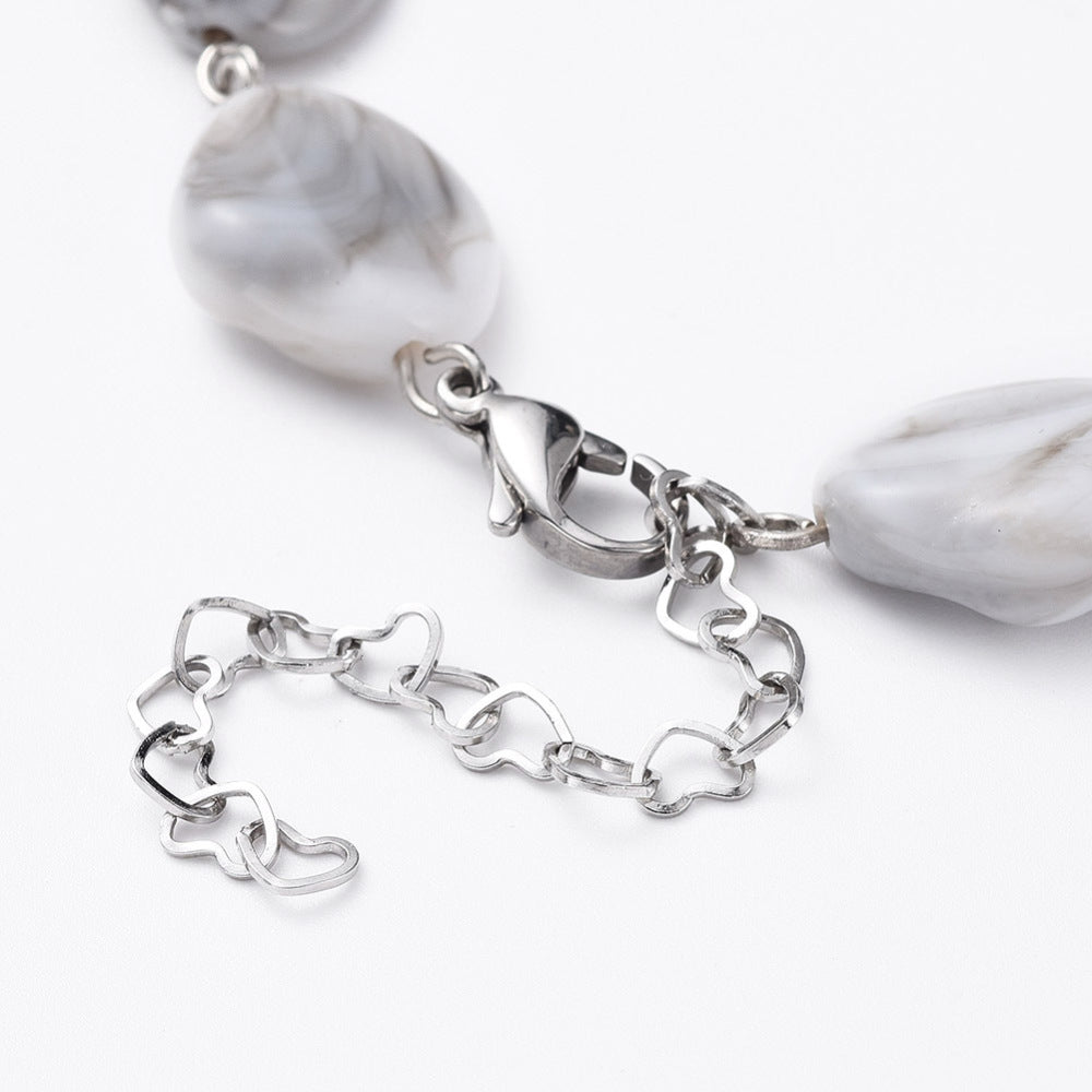 Imitation Gemstone Acrylic Necklace
