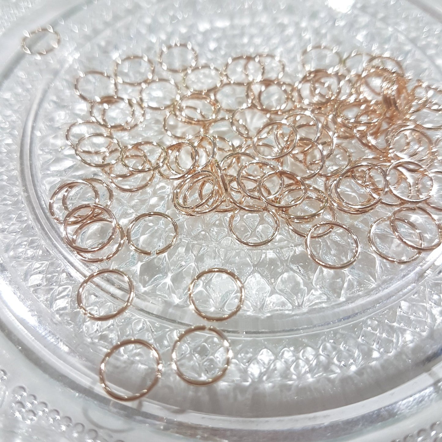 100pc 8mm Rose Gold Jump Rings