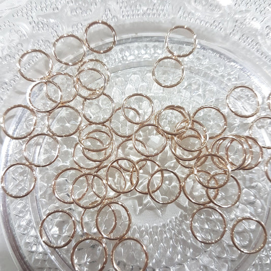 50pc 10mm Rose Gold Jump Rings