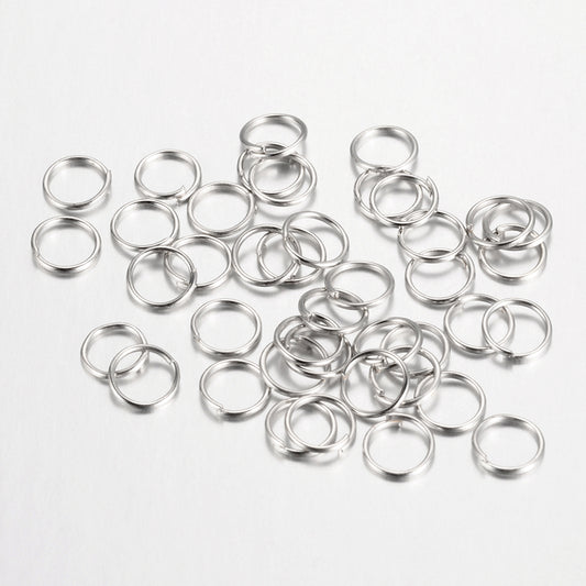 100pc 8mm Platinum Silver Jump Rings