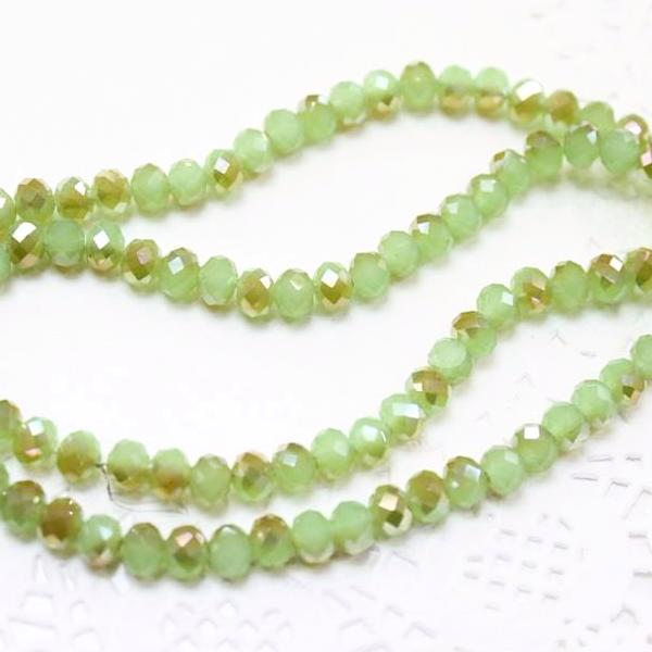 Dual Green Crystal Rondelles