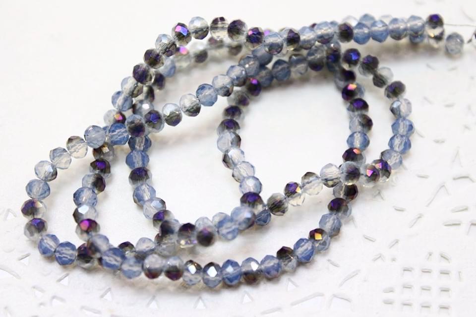 Half Coated Opal Crystal Rondelles