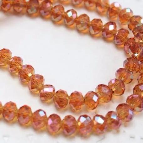 Orange AB Crystal Bead Strand