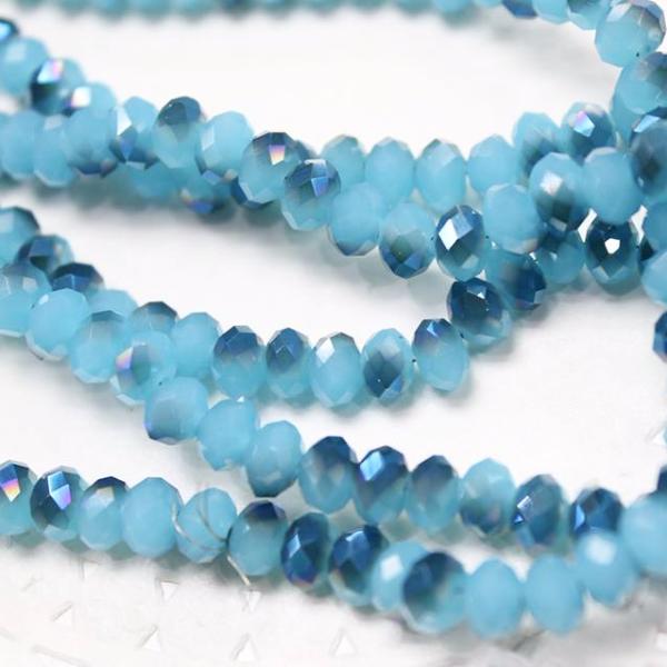 Dual Blue Crystal Rondelles