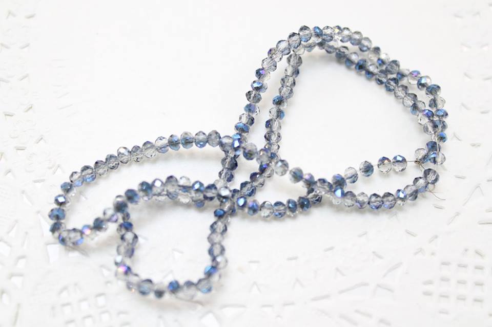 Dual Coloured Blue Crystal Rondelles