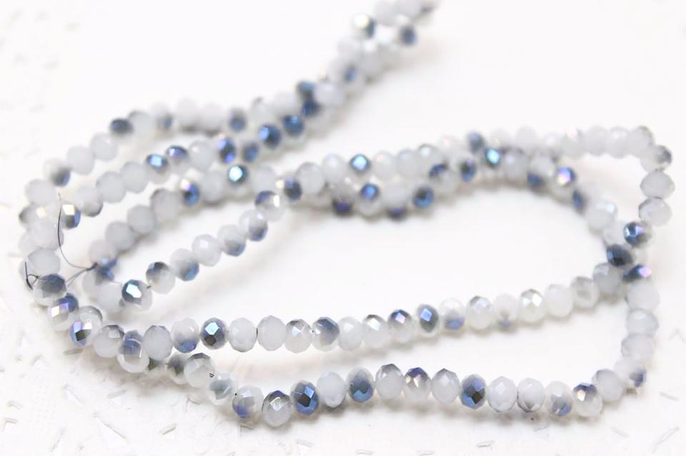 White and Blue Crystal Rondelles