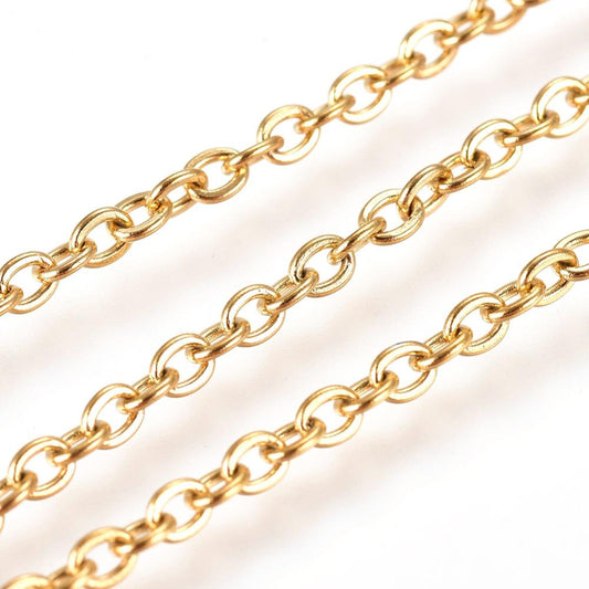 1M 18k Gold Plated Stainless Steel Chain