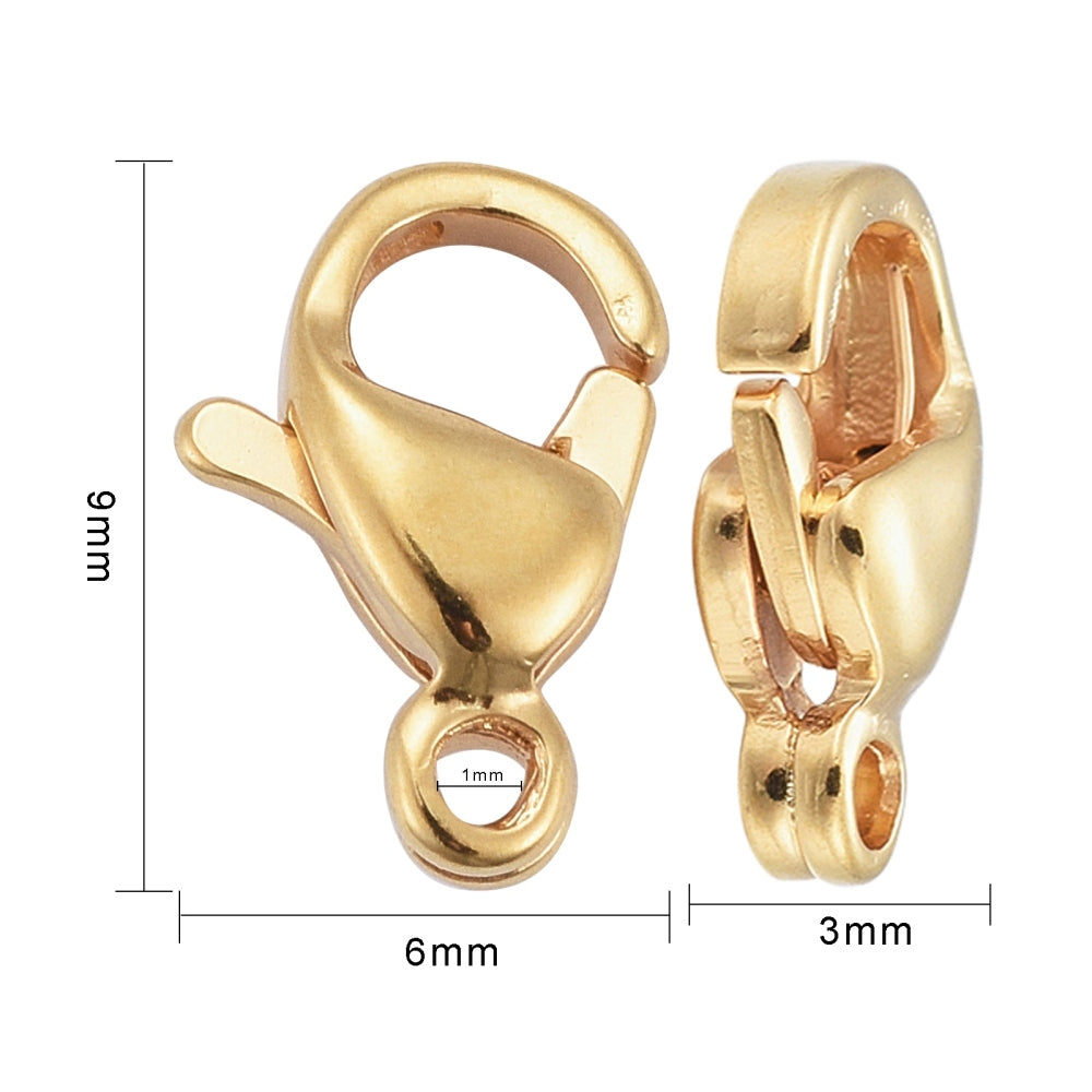 10pc 24k GP Lobster Clasps