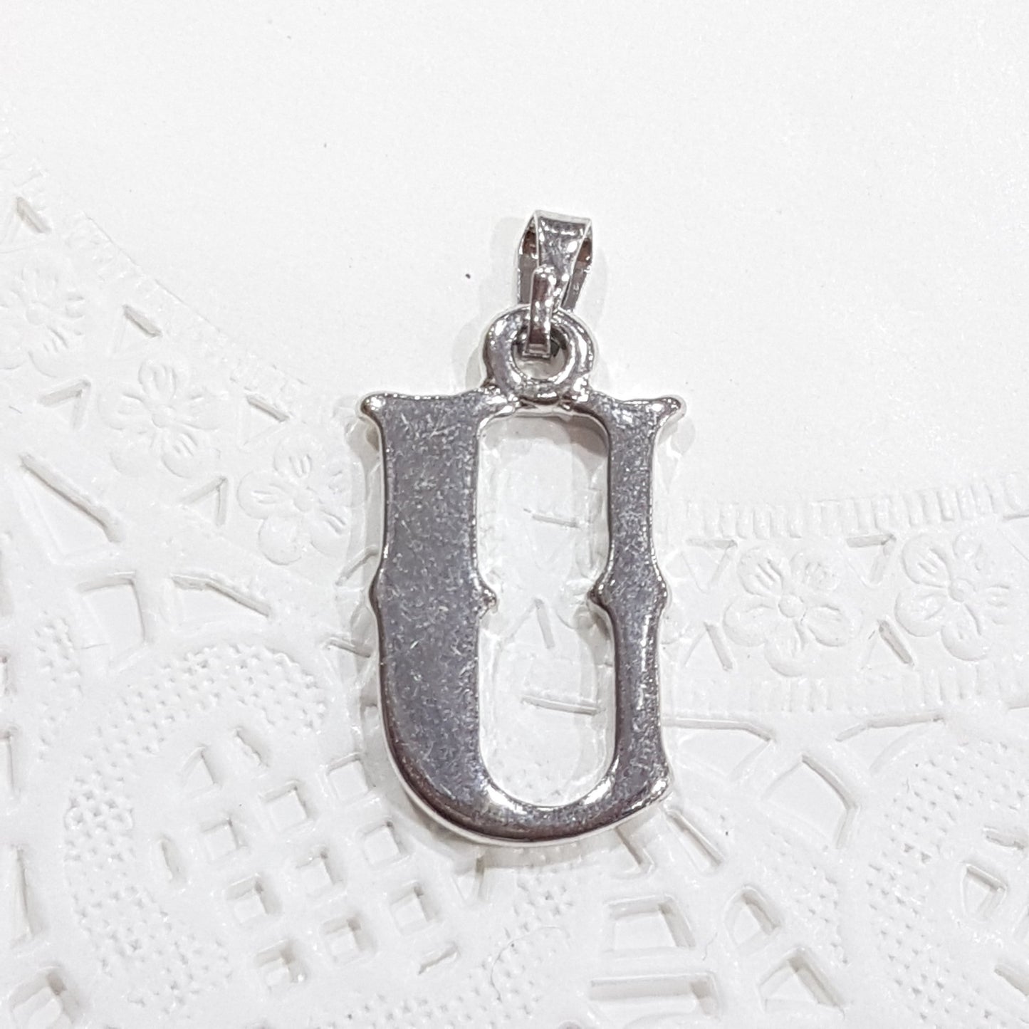 Letter U Paua Shell Pendant