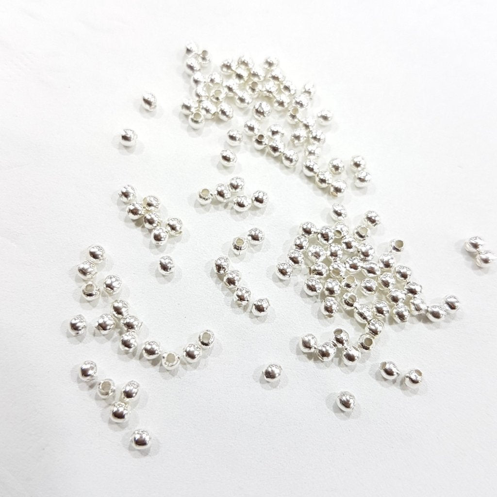 100pc Silver Spacer Beads 2mm